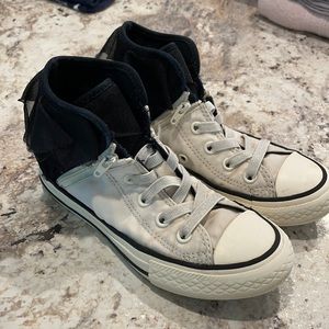 Converse Block Party Girls Ruffle Sneakers Black White 12